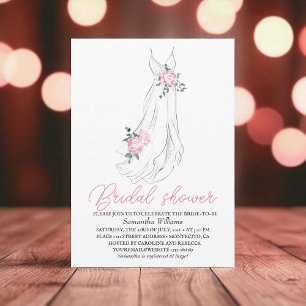 Elegant Eucalyptus Peonies Floral Bridal Shower Invitation