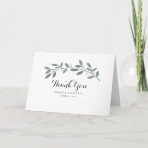 Elegant Eucalyptus Personalised Thank You Card
