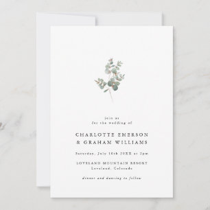 Elegant Eucalyptus Photo Wedding Invitation