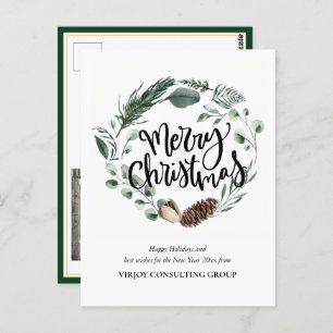 Elegant Eucalyptus Pine Cone Foliage Business Postcard