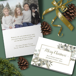 Elegant Eucalyptus & Pine Merry Christmas Holiday Card