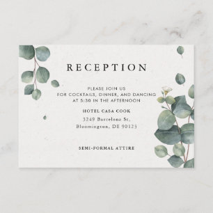 Elegant Eucalyptus Reception Card