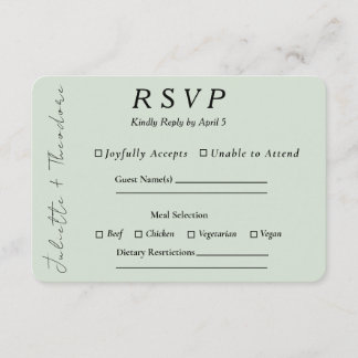 Elegant Eucalyptus RSVP with Entree Selection Card