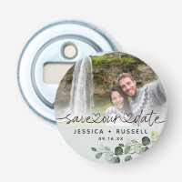 Elegant Eucalyptus Save Our Date Photo Wedding 