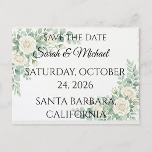 Elegant Eucalyptus Save the Date Postcard