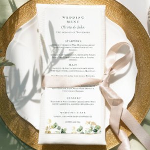 Elegant Eucalyptus Script Wedding Menu