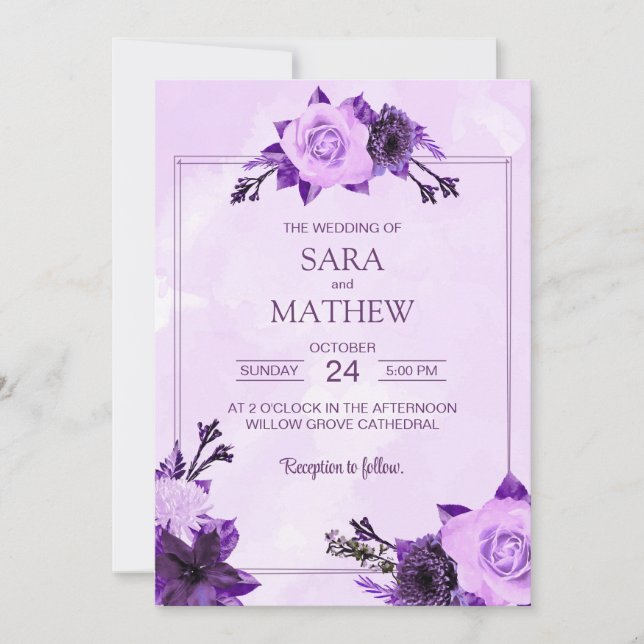 Elegant Eucalyptus Simple Wedding Invitation (Front)