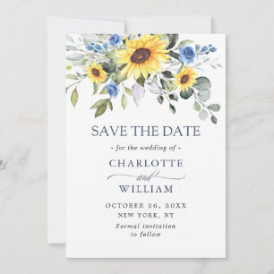 Elegant Eucalyptus Sunflower Floral Wedding Save T The Date
