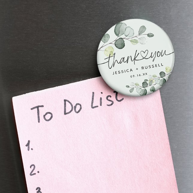 Elegant Eucalyptus Thank You Wedding Magnet (Elegant Eucalyptus Thank You Wedding Magnet)