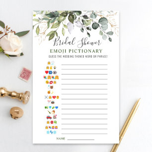 Elegant Eucalyptus Watercolor Bridal Shower Game