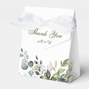Elegant Eucalyptus Watercolor Greenery Wedding Favour Box