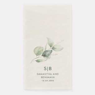 Elegant Eucalyptus Watercolor Wedding Reception Napkin