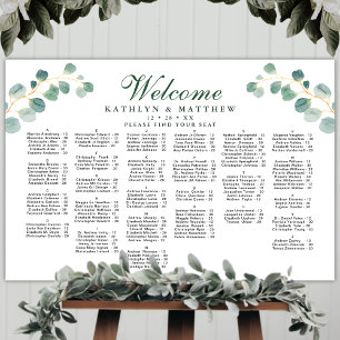 Elegant Eucalyptus Wedding Alphabetical Seating Poster