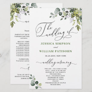 Elegant Eucalyptus Wedding Ceremony Program