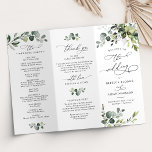 Elegant Eucalyptus Wedding Ceremony Program<br><div class="desc">Designed to coordinate with our Boho Greenery wedding collection,  this customisable Ceremony Program features watercolor eucalyptus branches with a classy serif font & elegant calligraphy text graphics. Matching items available.</div>