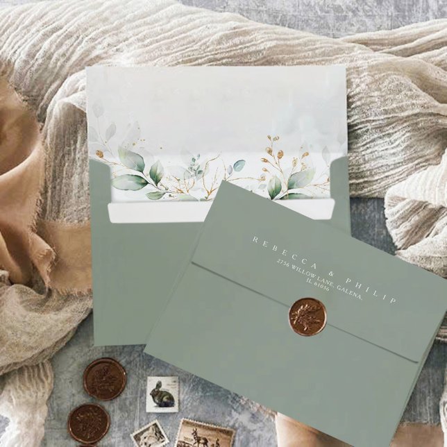 Elegant Eucalyptus Wedding Envelope (Creator Uploaded)