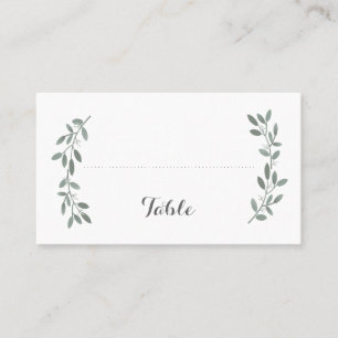 Elegant Eucalyptus Wedding Flat Seating Place Card
