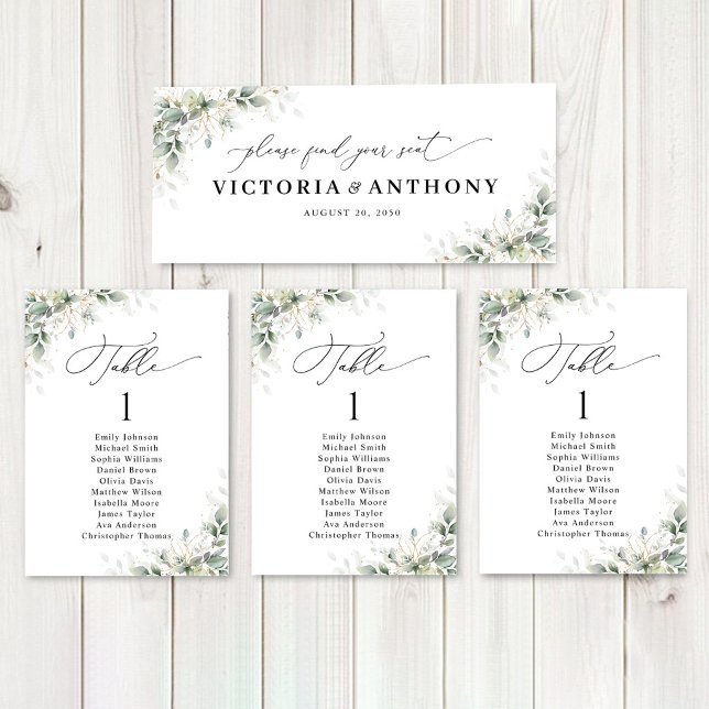 Elegant Eucalyptus Wedding Head Table Sign (Creator Uploaded)