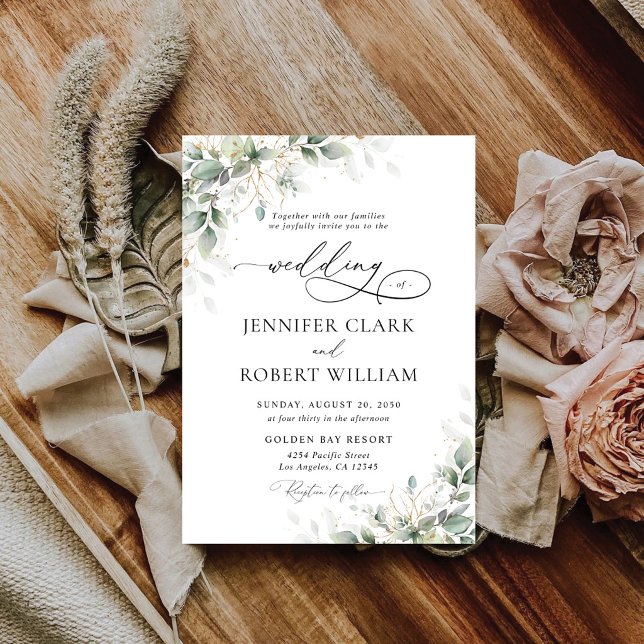 Elegant Eucalyptus Wedding Invitation (Creator Uploaded)
