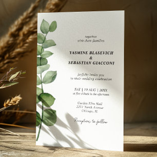 Elegant Eucalyptus Wedding Invitation