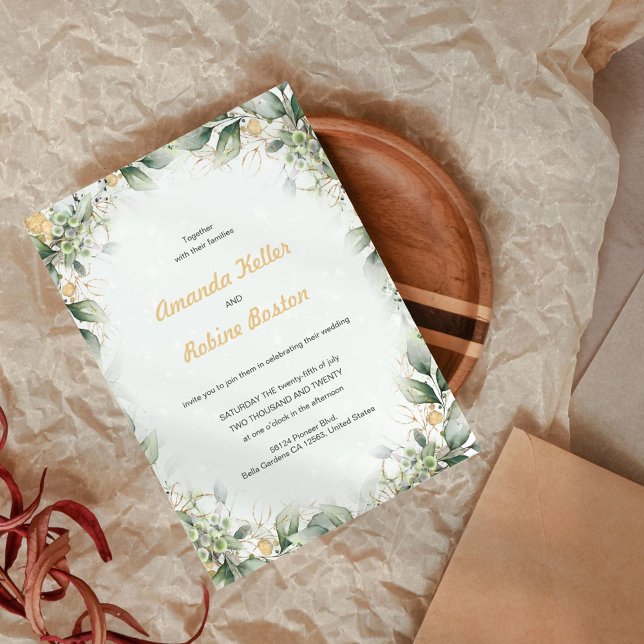 Elegant Eucalyptus Wedding Invitation (Creator Uploaded)