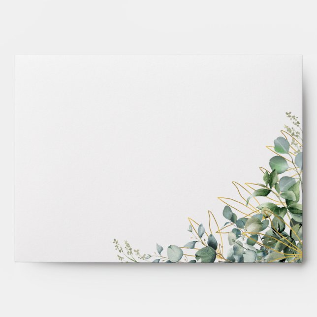 Elegant Eucalyptus Wedding Invitation Envelope (Front)