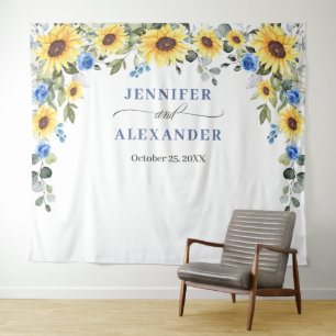 Elegant Eucalyptus Wedding Photo Booth Backdrop Tapestry