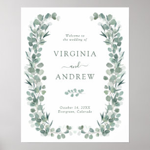 Elegant Eucalyptus Wedding Poster