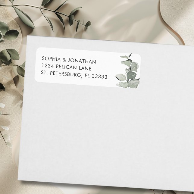 Elegant Eucalyptus Wedding Return Address (Elegant Eucalyptus Wedding Return Address Label)