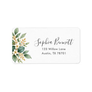 Elegant Eucalyptus Wedding RSVP Address Label