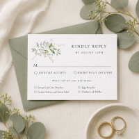Elegant Eucalyptus Wedding RSVP With Meal Choice