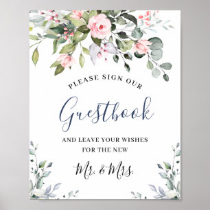 Elegant Eucalyptus Wedding Sign Our Guestbook