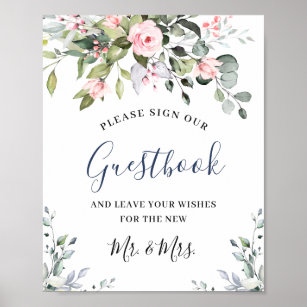 Elegant Eucalyptus Wedding Sign Our Guestbook