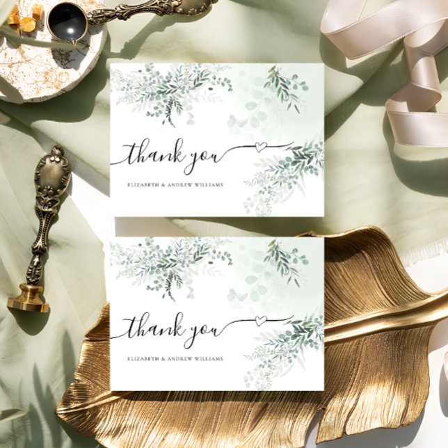 Elegant Eucalyptus Wedding Thank You Card (Creator Uploaded)