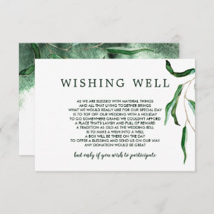 Elegant Eucalyptus Wedding Wishing Well Insert Invitation