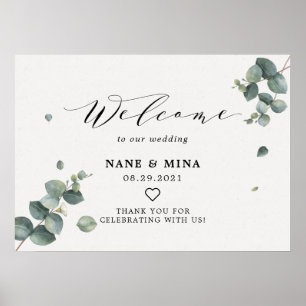 Elegant Eucalyptus Welcome Wedding Sign