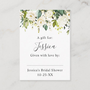 Elegant Eucalyptus White Roses Display Shower Enclosure Card