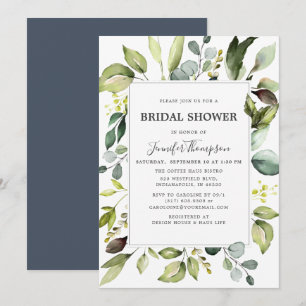 Elegant Eucalyptus with Greenery Bridal Shower Invitation