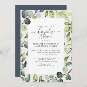 Elegant Eucalyptus With Greenery Couples Shower Invitation