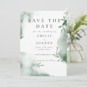 Elegant Eucalytus Greenery Watercolor Wedding Save The Date