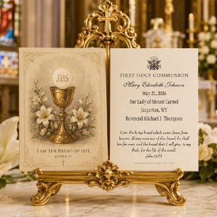 Elegant Eucharistic Lily First Holy Communion 
