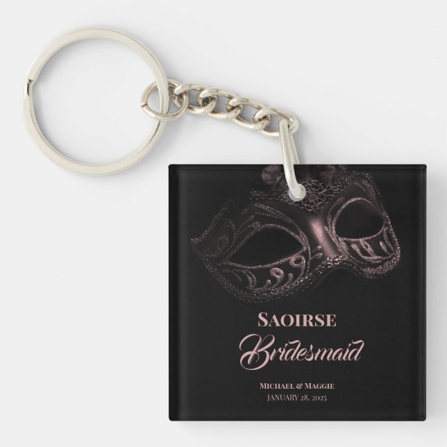 Elegant Evening Bridesmaid Key Ring (Front)
