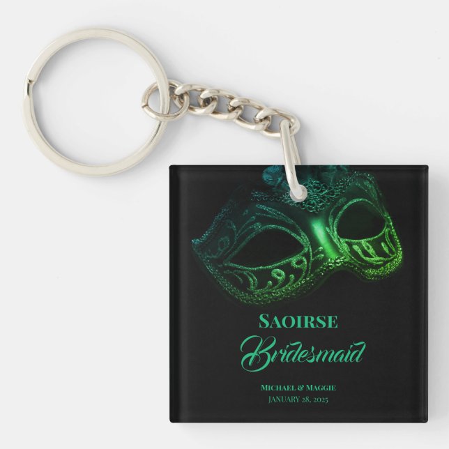 Elegant Evening Bridesmaid Keychain (Front)