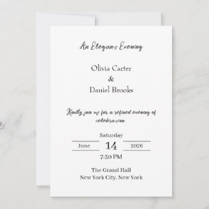 Elegant Evening Classic Wedding Invitation