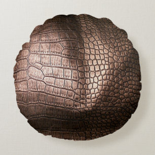 Elegant evening leather texture. round cushion