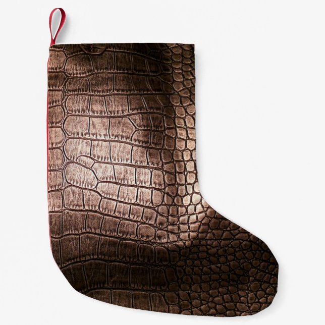 Elegant evening leather texture. small christmas stocking (Front)
