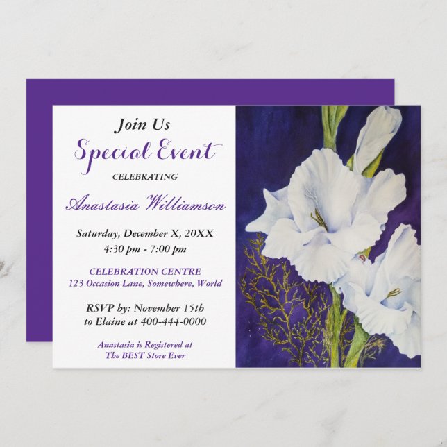 ELEGANT EVENING PARTY EVENT INVITE (Front/Back)