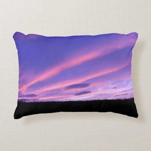 Elegant Evening Sky Decorative Purple Sunset Cushion (Front)