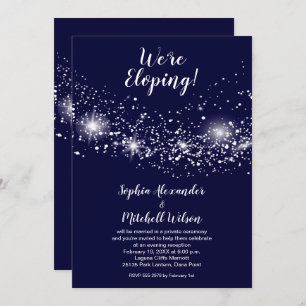 Elegant Evening Sky Elopement Reception Invitation
