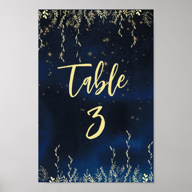 Elegant Evening Table Number Poster (Front)